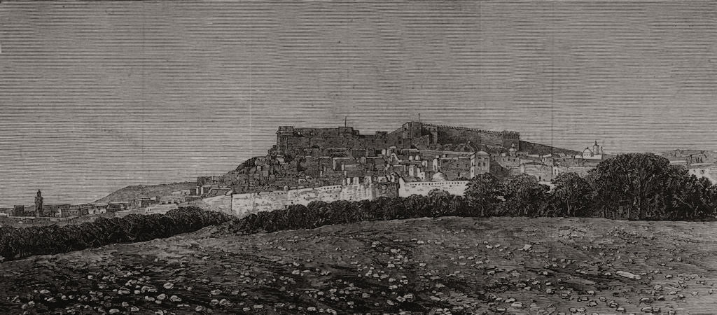 Kef, Tunis, captured by the French Army. Tunisia 1881 old antique print